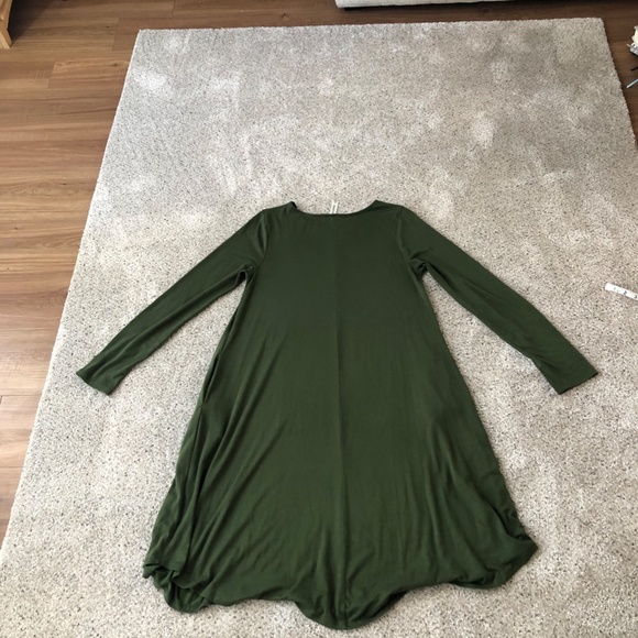 Zenna Outfitters Swing Dress - Olive Green - M - Pockets - Picture 5 of 7